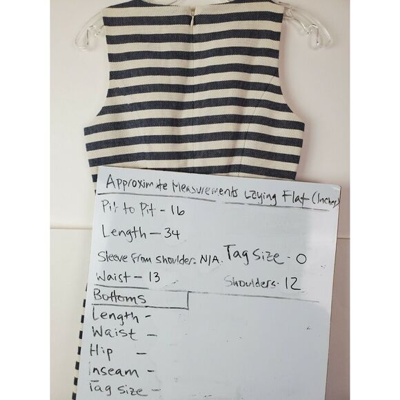 NWT J.Crew Factory Women's Sleeveless Striped Cotton Shift‎ Dress 0 - Picture 4 of 7